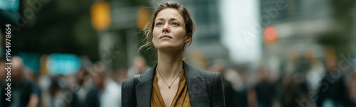 Woman Strolls in City: A co...
