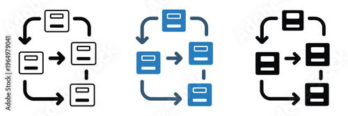Backlog multiple style design showing task queue workflow management symbols