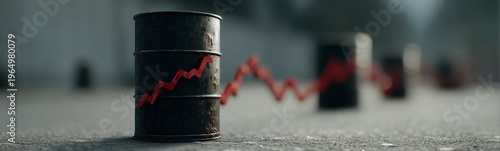 Oil Barrel with Red Graph: ...