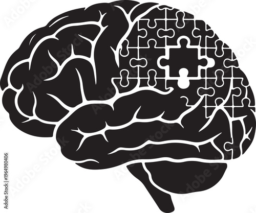 Autism Awareness Silhouette Collection, Neurodiversity Vector Art, Inclusion and Special Needs Black Graphics, Puzzle Piece Logo Design Elements