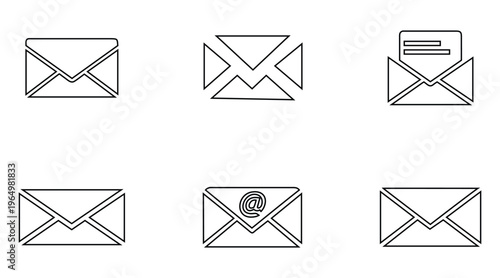 E mail message line icon vector, email notification symbol vector outline icon illustration