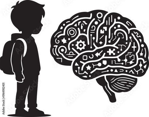 Autism Awareness Silhouette Collection, Neurodiversity Vector Art, Inclusion and Special Needs Black Graphics, Puzzle Piece Logo Design Elements