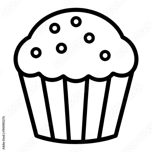 Blueberry Muffin Line Icon