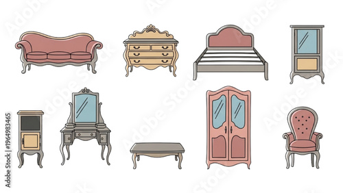 Collection of Classic Vintage Furniture Pieces for Elegant Home Interiors