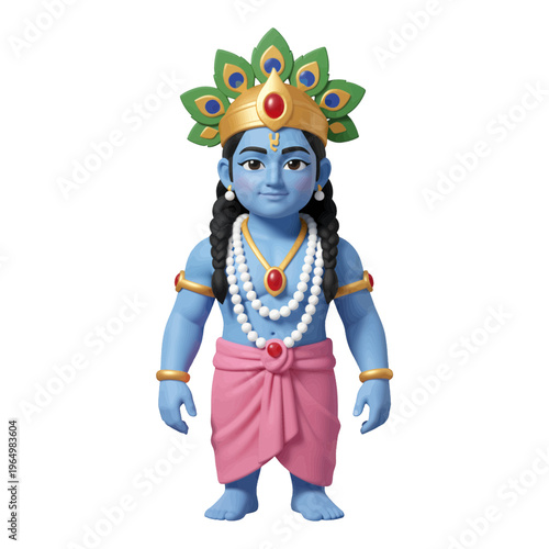 Blue Hindu Deity 3d Icon