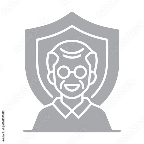Elderly Care Shield Icon