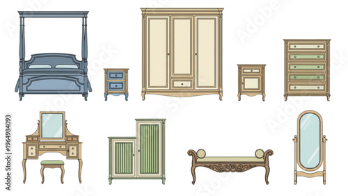 Elegant Classic Furniture Collection for Home Decor and Interior Design Set