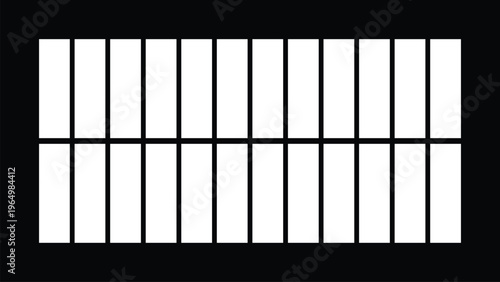 Modern Vertical Grid Panel Array Vector Illustration
