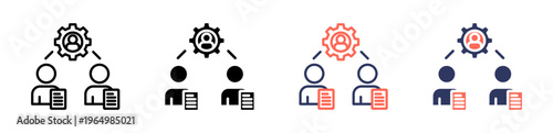 task delegation icon set multiple style collection