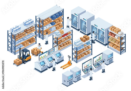 Automated logistics and modern warehousing with advanced technology for efficient distribution and storage solutions