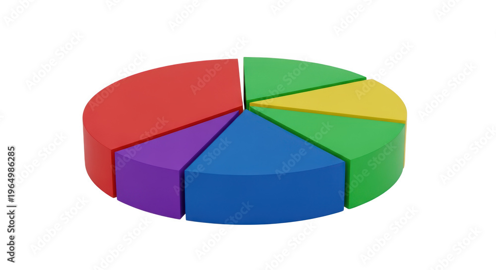 Obraz premium A colorful pie chart with six sections