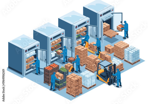 Logistics and Warehouse Operations A Modern Distribution Center with Forklifts and Inventory