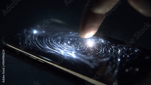 Innovative Futuristic Technology User Interface Interaction With Glowing Digital Display Screen