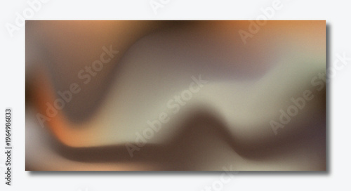 Abstract Grainy Gradient Background with Earthy Brown and Muted Orange Fluid Waves