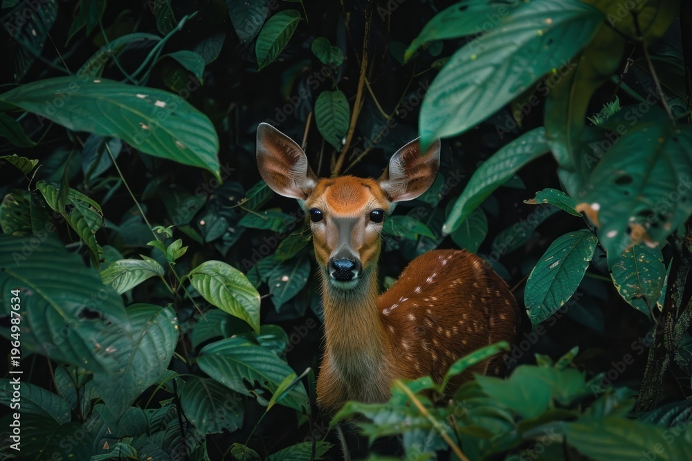 Naklejka premium Animal in jungle vegetation rainforest wildlife.