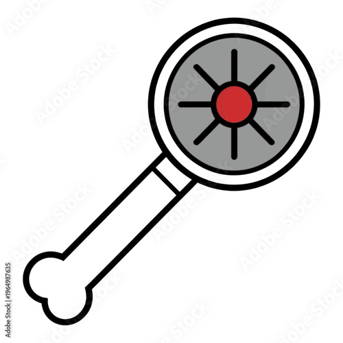 Pressure Gauge Vector Icon with Red Center