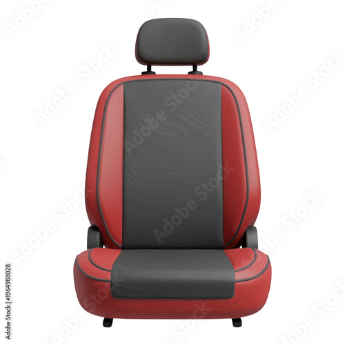 Red and Black Car Seat 3d Icon