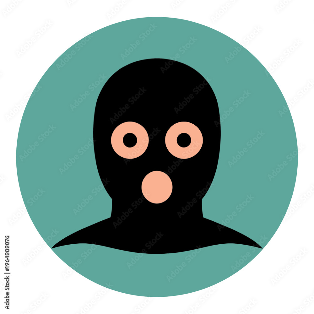 Obraz premium Surprised Face Balaclava Mask Vector Icon