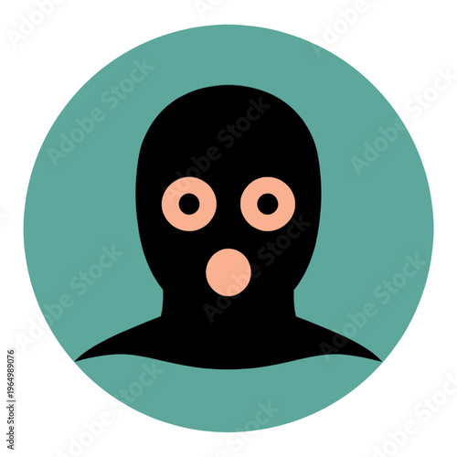 Surprised Face Balaclava Mask Vector Icon