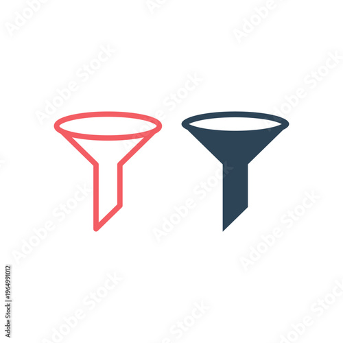 Filter icons set in trendy flat style isolated on background.