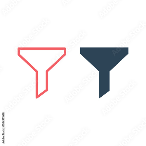 Filter icons set in trendy flat style isolated on background.