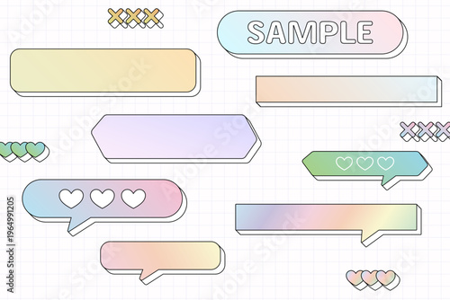 Pastel Gradient Speech Bubbles and Banner