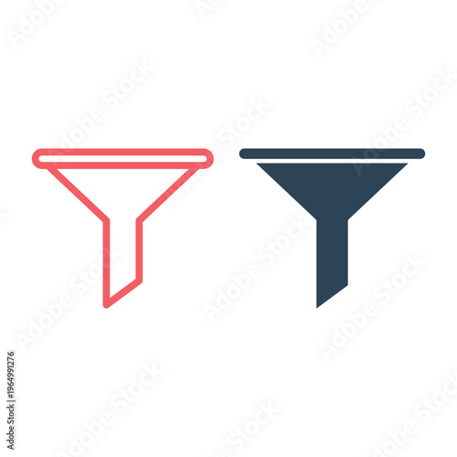 Filter icons set in trendy flat style isolated on background.