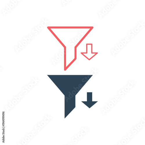 Filter icons set in trendy flat style isolated on background.