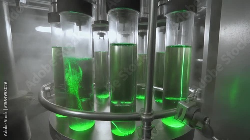 Pharmaceutical Industry Automated Filling Machine with Green Liquid