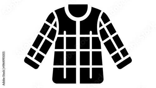 Quilted jacket icon for cold weather clothing