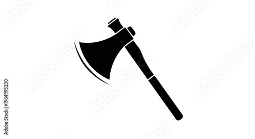 Hand Axe Tool Isolated on White Background - Lumberjack Equipment