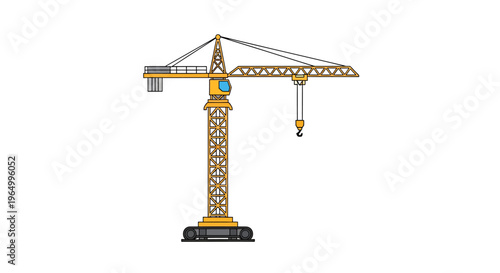Tower crane stands tall, ready for construction work, lifting heavy loads.