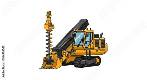 Heavy-duty yellow drilling machine for construction and infrastructure projects.