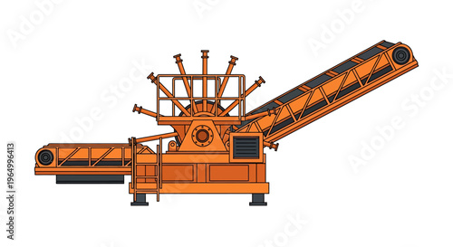 Heavy-duty industrial machinery for material processing and handling operations.