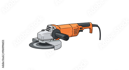 Powerful electric angle grinder tool with orange and black design for construction work.