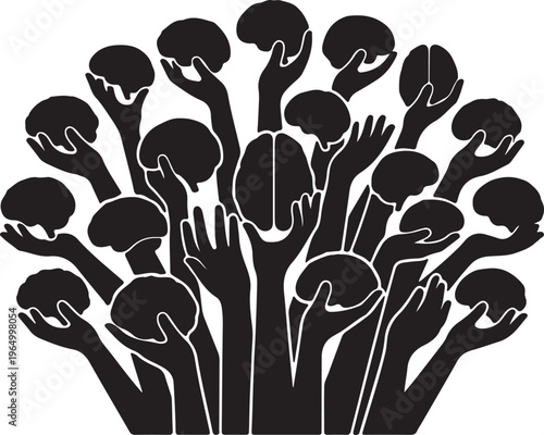 Autism Awareness Silhouette Collection, Neurodiversity Vector Art, Inclusion and Special Needs Black Graphics, Puzzle Piece Logo Design Elements