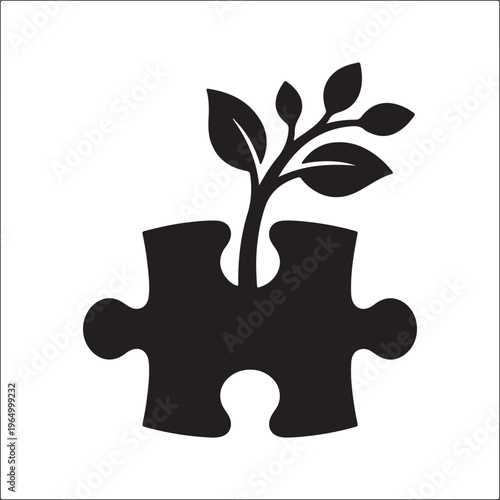 Autism Awareness Silhouette Collection, Neurodiversity Vector Art, Inclusion and Special Needs Black Graphics, Puzzle Piece Logo Design Elements