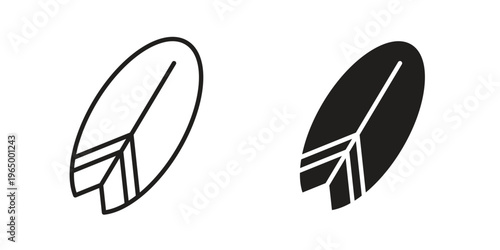 Surf board icon in line design. icon for website design, mobile app, ui