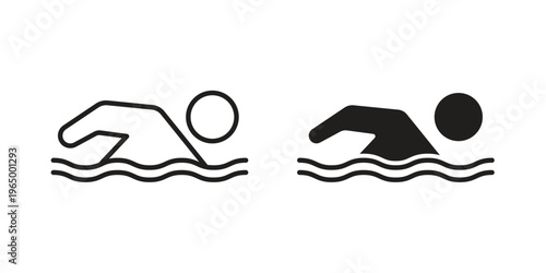 Swimming icon in line design. icon for website design, mobile app, ui