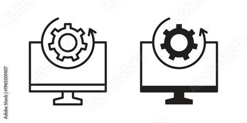 System update icon in line design. icon for website design, mobile app, ui