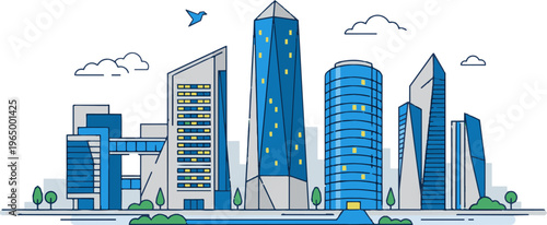 Simple Building Vector for Real Estate Presentation