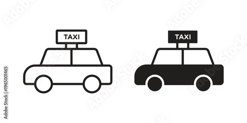 Taxi icon in line design. icon for website design, mobile app, ui