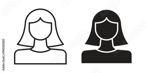 Woman icon in line design. icon for website design, mobile app, ui