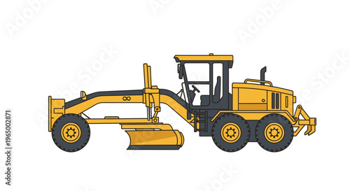 Heavy Construction Machinery - Road Grader Vehicle for Earthmoving Operations