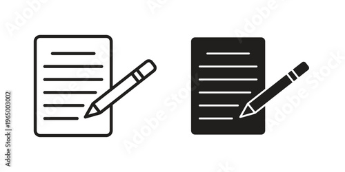 Writing icon in line design. icon for website design, mobile app, ui