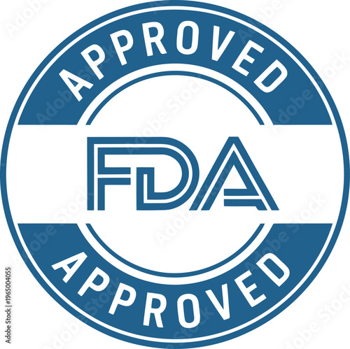 FDA Approved Stamp Badge Vector Icon for Medical Certification and Regulatory Compliance