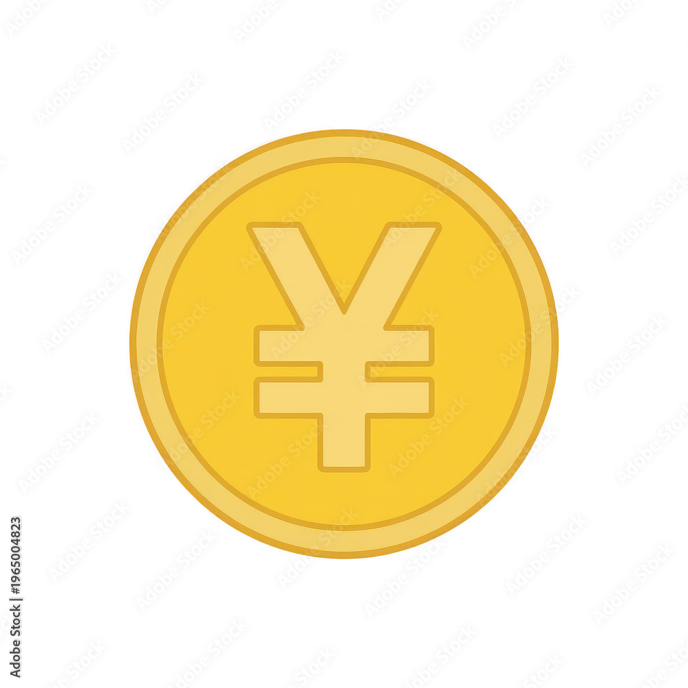 Obraz premium Golden chinese yuan coin symbol on black background