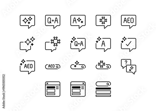 AEO icon set with stroke