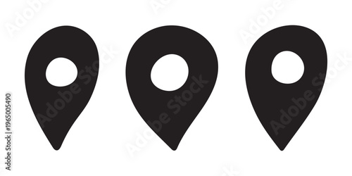 Set of hand drawn map pin Map marker pointer sign GPS and mapping tools Location pin symbol Pinpoint clipart in doodle style Single element for web, design