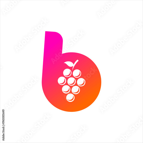A logo that combines grapes and the letter b. This logo is perfect for a food business.